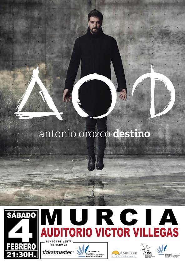 Entradas-descuento-ANTONIO-OROZCO-Tour-Destino-concierto-en-Auditorio-Victor-Villegas-Murcia-cartel