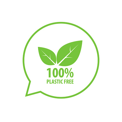 100% Plastic free icon simple design. Vector eps10